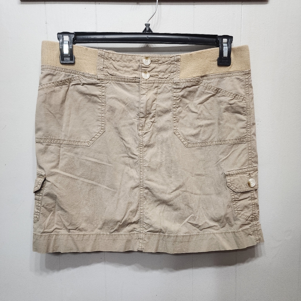 Sonoma Skort Size 8 Tan Khaki Cargo Shorts Skirt Casual Summer C292